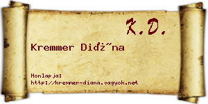 Kremmer Diána névjegykártya